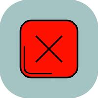 Interface Line Filled Curve Icon vector