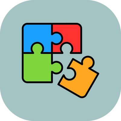 Puzzle Line Filled Curve Icon