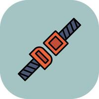 Seat Belt Line Filled Curve Icon vector