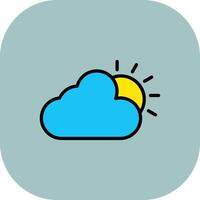 Weather Line Filled Curve Icon vector