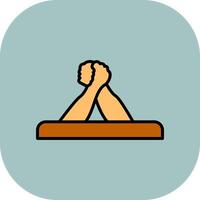 Arm Wrestling Line Filled Curve Icon vector