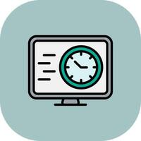 Fast Time Line Filled Curve Icon vector