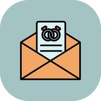 Invitation Line Filled Curve Icon vector