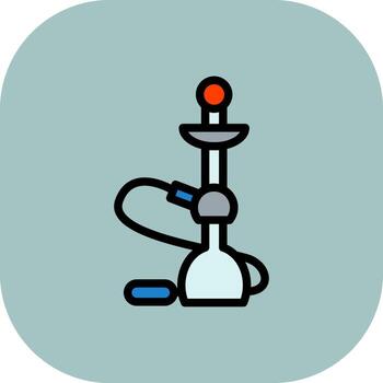 Hookah Line Filled Curve Icon vector