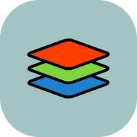 Layers Line Filled Curve Icon vector