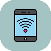 Wifi Line Filled Curve Icon vector