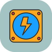 Electricity Line Filled Curve Icon vector