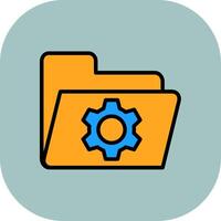 Folder Line Filled Curve Icon vector