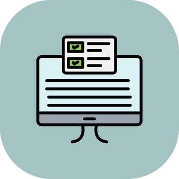 Exam Line Filled Curve Icon vector