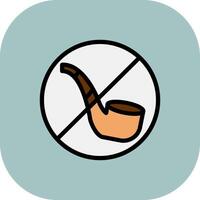 No Smoking Pipe Line Filled Curve Icon vector