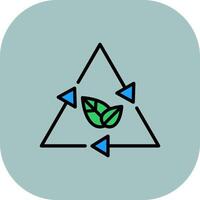 Recycle Line Filled Curve Icon vector