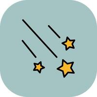 Shooting Stars Line Filled Curve Icon vector