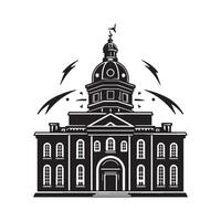 Modern School Structure Illustration on Bright White Background vector