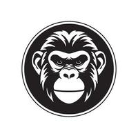 Realistic Monkey Head Illustration in Jungle Theme for Graphic Projects vector