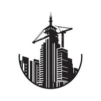 Modern Real Estate Building Icon on White Background for Graphics vector