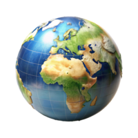 The earth is shown in a 3d model png