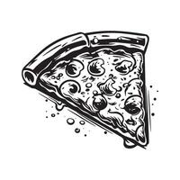 Illustration of Pizza Slice Icon with White Background vector