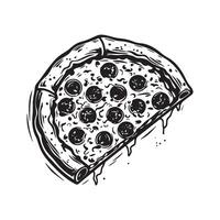 Delicious Pizza Slice Icon on White background vector