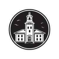 Creative School Building Illustration on White Background for Educational Use vector