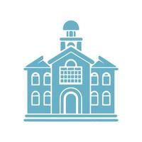 Modern illustration icon of school building with white background vector