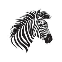 Zebra Animal Art Icon on Bright White Background vector
