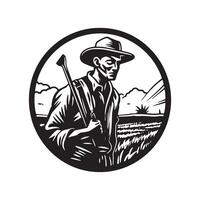 Minimalist Farmer Icon Illustration for Agriculture and Farming Projects vector