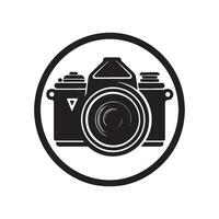 illustration icon of dslr camera with white background vector