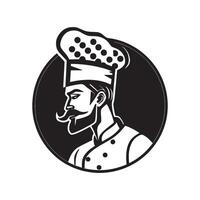 Modern illustration head of men chef with white background vector