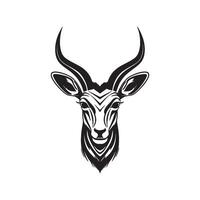 illustration Graphic of greater kudu head animal infront of white background vector