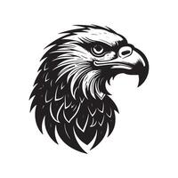 Elegant Eagle Head Artwork with Simple White Background Design vector