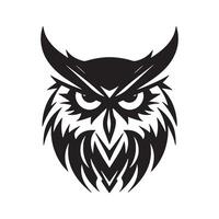 Modern illustration head of owl bird with white background vector