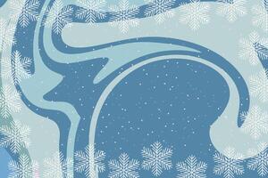 Winter abstract background with snow and snowflakes. illustration vector