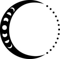 Lunar Cycle With Crescent, Full, And New Moon Phases In A Moon Frame For Astrology Art, Cosmic Patterns, And Mystical Themes. illustration vector