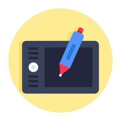 An icon design of pen tablet