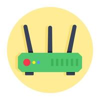 A flat design icon of router vector