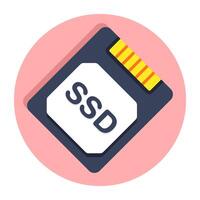 A trendy design icon of SSD card vector