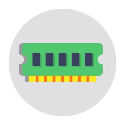 A colored design icon of ram