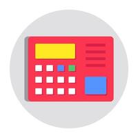 A flat design icon of biometric machine vector