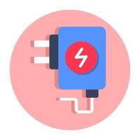 A flat design icon of mobile charger vector