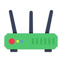 A flat design icon of router vector