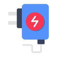 A flat design icon of mobile charger vector