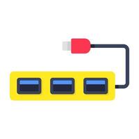 A flat design icon of extension cord vector