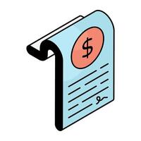 A flat design icon of invoice vector