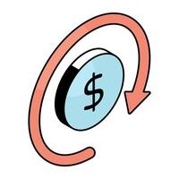 A colored design icon of currency exchange vector
