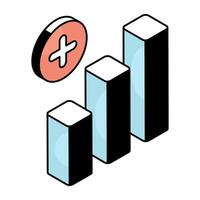A trendy design icon of bar graph vector