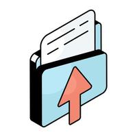 A colored design icon of upload folder vector