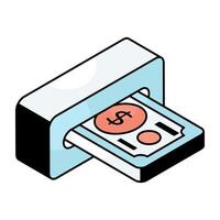 A colored design icon of money Withdrawal vector