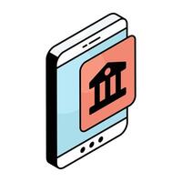 A flat design icon mobile banking vector