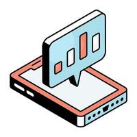 Perfect design icon of mobile graph vector