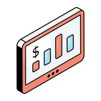 A trendy design icon of online graph vector